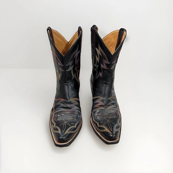 Heritage Boot Co. The Ella Peewee Western Boots, Black Calfskin,‎ Women's Size 9 - Picture 3 of 9